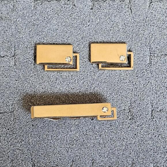 Vintage Swank Cuff Links And Tie Bar - Picture 2 of 3